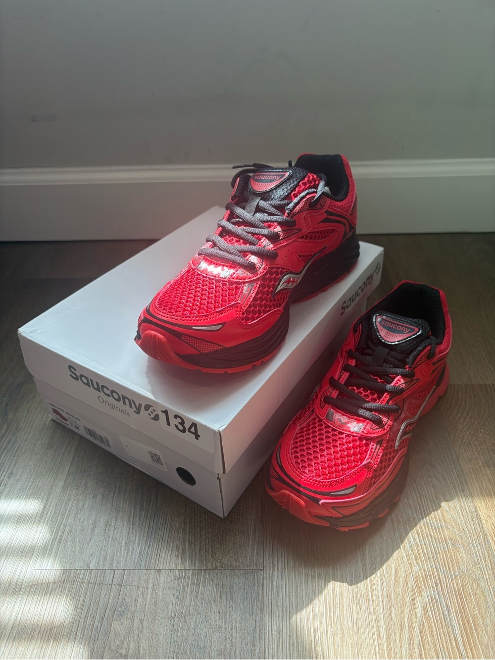 Saucony Kids Red and Black Athletic Sneakers